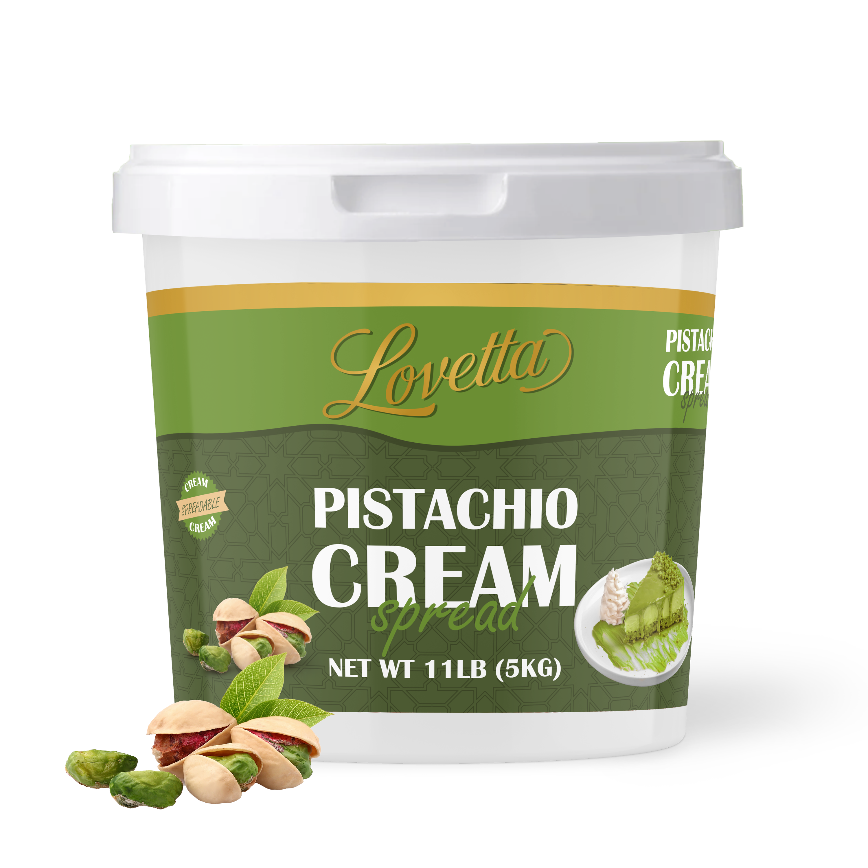 Pistachio Spreadable Cream – 11lb Wholesale – Lovetta