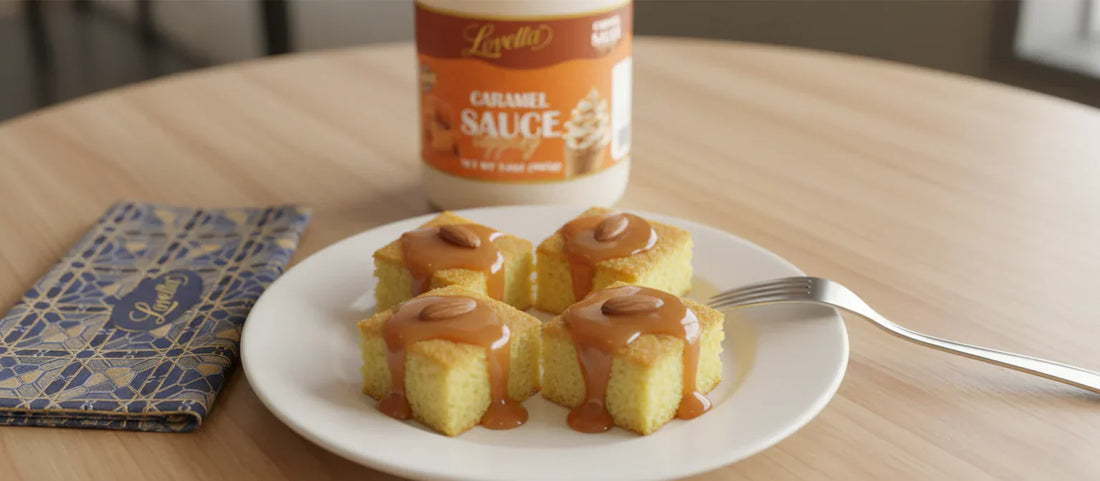 Caramel Drizzle Basbousa