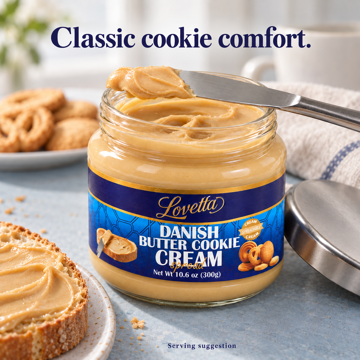 Danish Butter Cookie Cream 10.6oz (300g) Jar