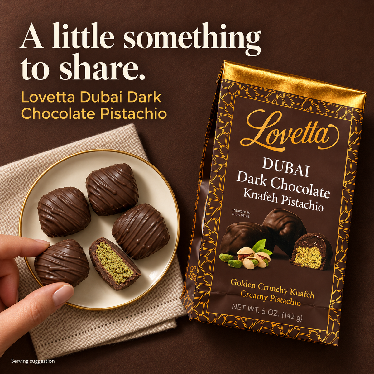 Dubai Pistachio Knafeh Dark Chocolate Bites - 5oz