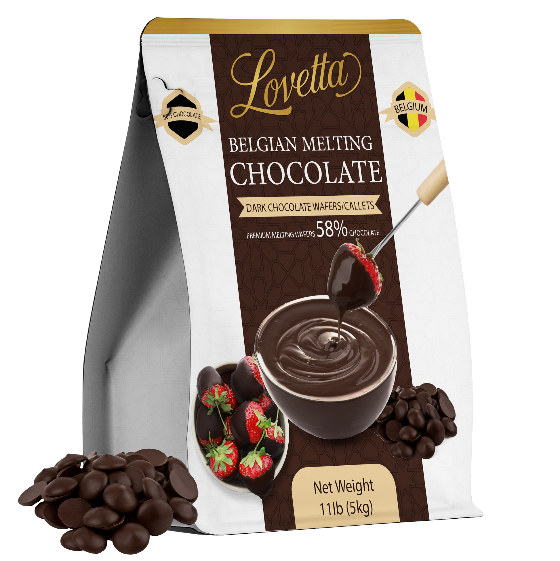 Belgian Dark Chocolate Callets (58%) – 11lb