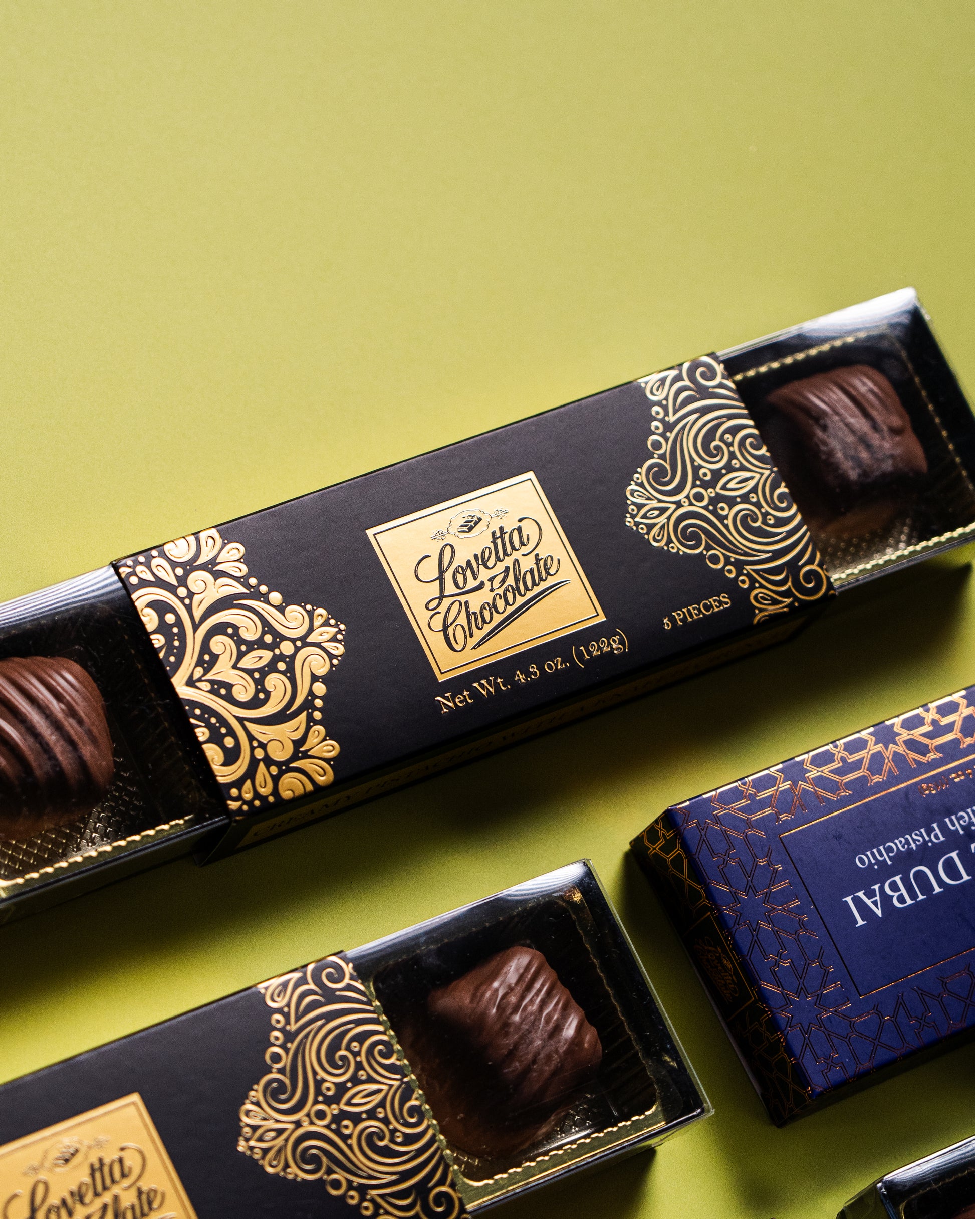 Dubai Chocolate Bar Pistache Knafeh Mini Bites - Lyxig, fyllig mjölkchoklad, elegant inslagen och färsk, premiumfyllning med pistagekräm och Kataifi (0,85 oz, 5 st) 