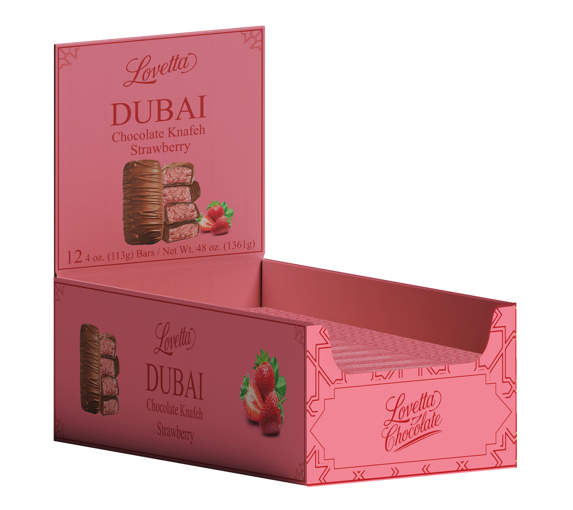 Dubai Strawberry Knafeh Chocolate – Case of 12 (4oz)