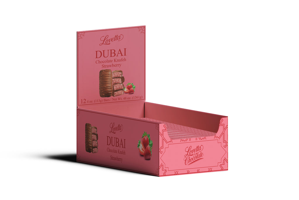 Dubai Strawberry Knafeh Chocolate – Case of 12 (4oz)