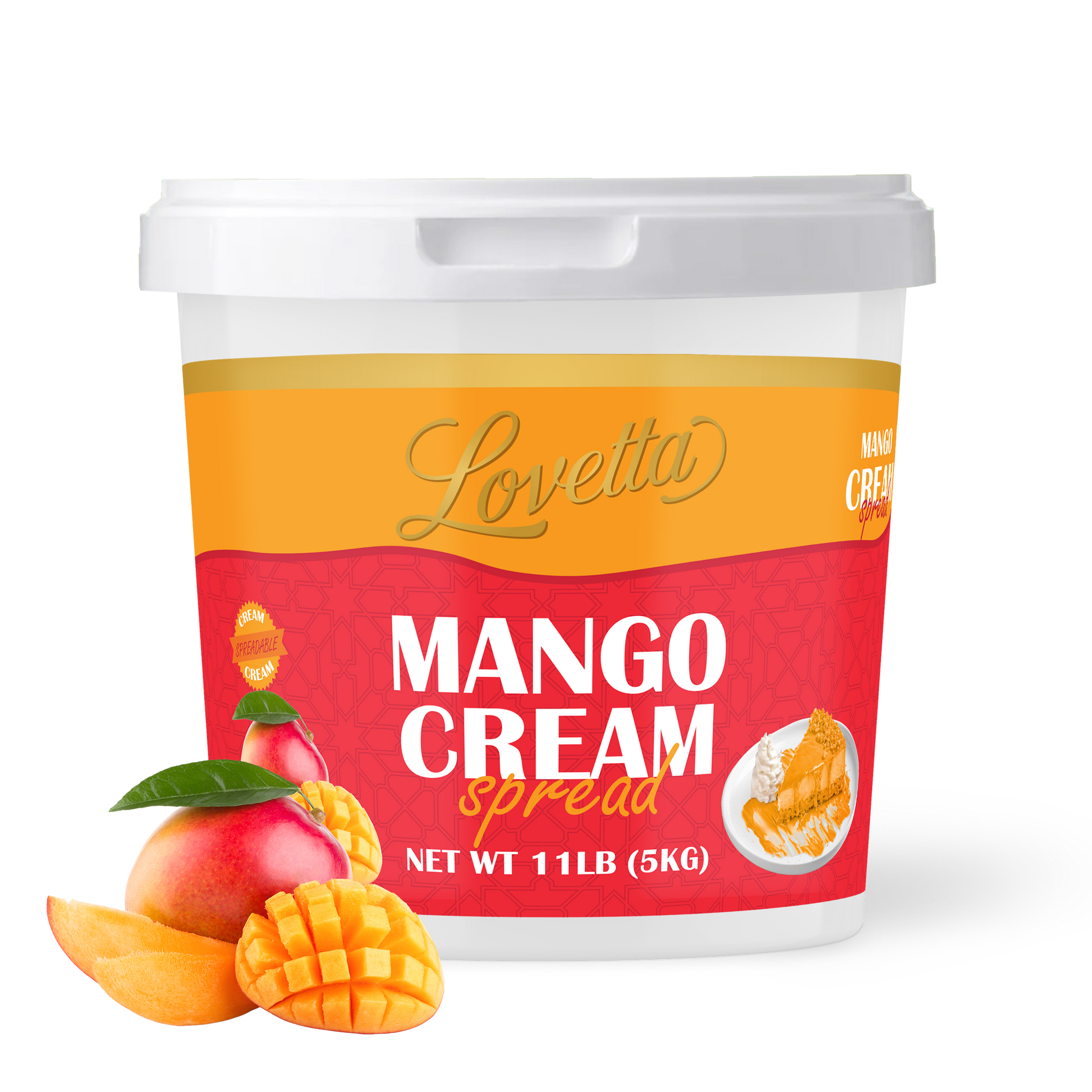 Container of Lovetta Mango Cream Spread with Mango