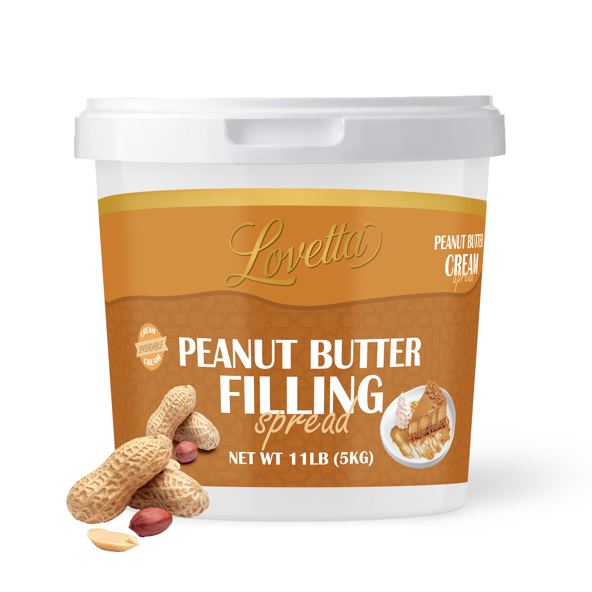Container of Lovetta Peanut Butter Cream Spread with Peanuts