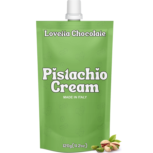 Pistagekräm 120 g (4,23 oz) – Italienskt pistagesmör, pistagepasta och -pålägg, Crema de Pistacho Dubai – Premium pistagekräm för Dubai-choklad, bakverk och desserter 
