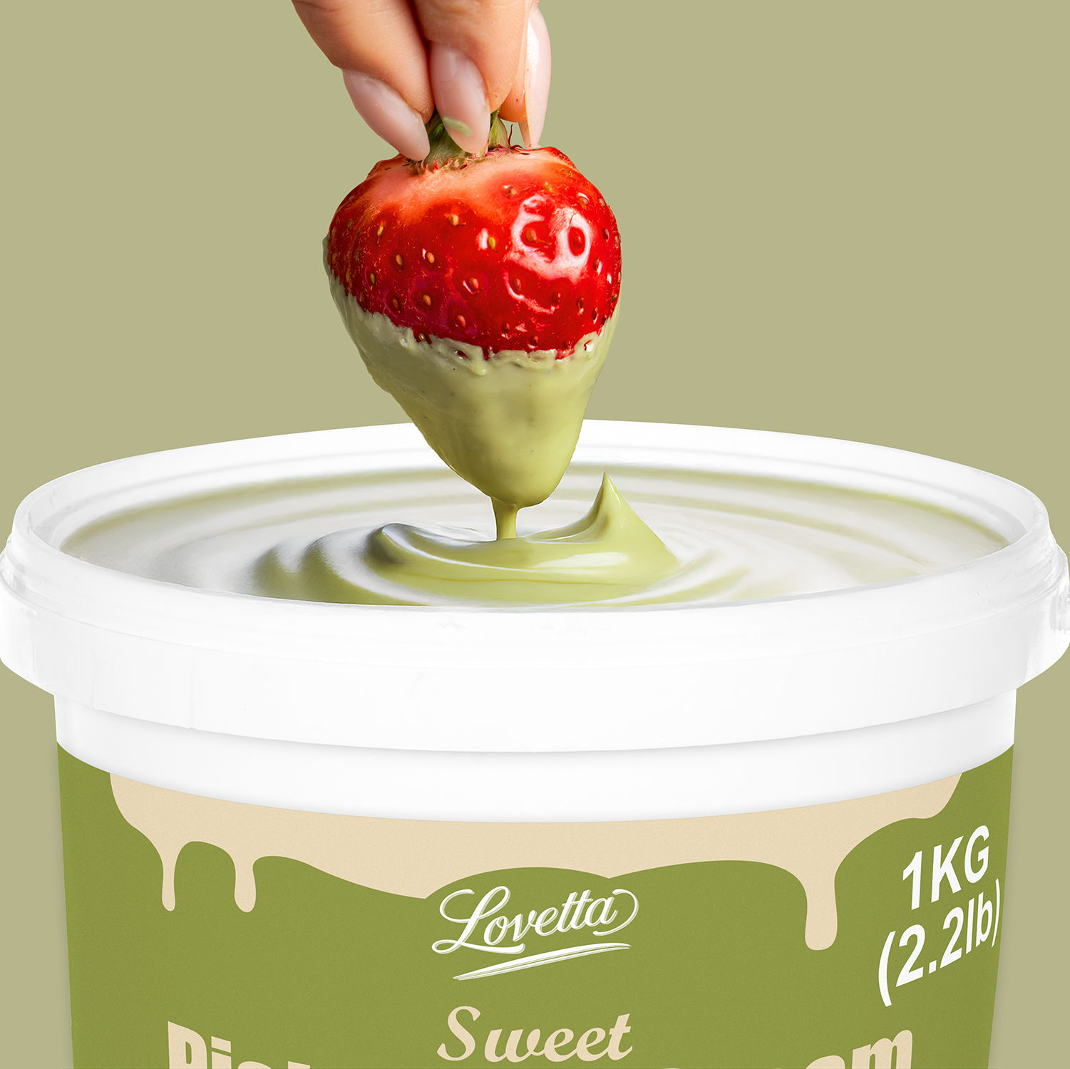 Pistagekräm 1 kg (2,2 lb) – Italiensk Crema de Pistachio Dubai i lösvikt, premium pistagesmör, pistagepasta och pålägg – Pistagekräm för Dubai-choklad, bakverk och desserter 